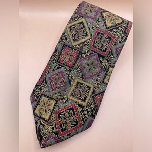 Vintage Couture x'Andrini neck tie intricate designs inspired floral paisley